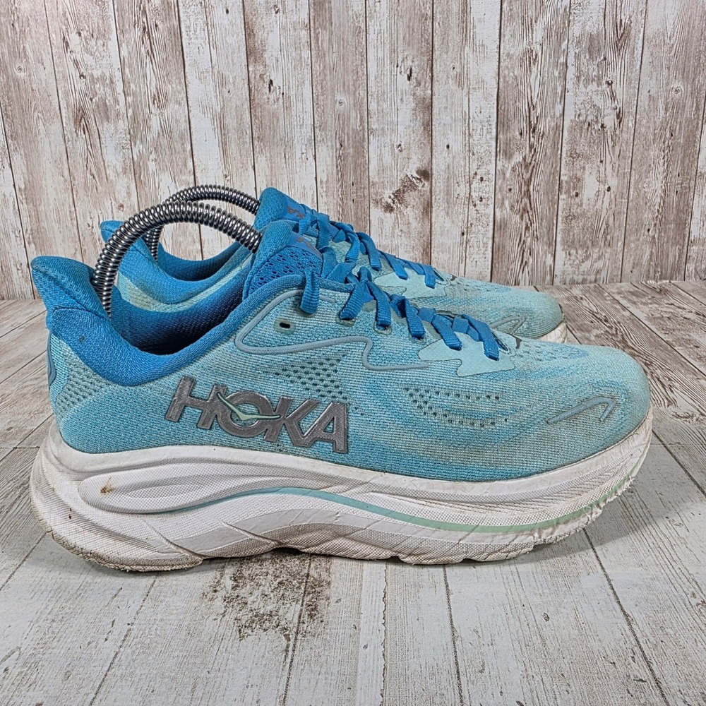 Hoka Clifton 10 Womens 8 Blue Running Shoes Sneakers 1162031 SKYW
